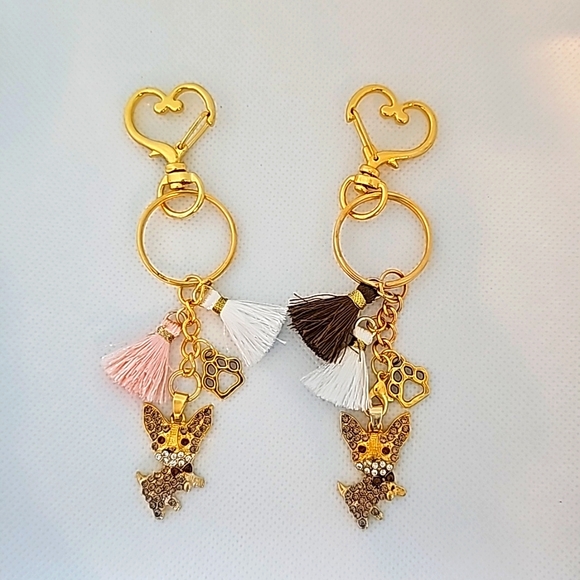 NEW! Rhinestone Chihuahua Keychain/Bag 👜🎒 Charm & Jewelry Pendant 📿~🎁 🐾 🐕 - Picture 2 of 16
